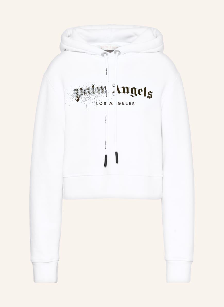 Palm Angels Hoodie with decorative gems, Color: WHITE (Image 1)