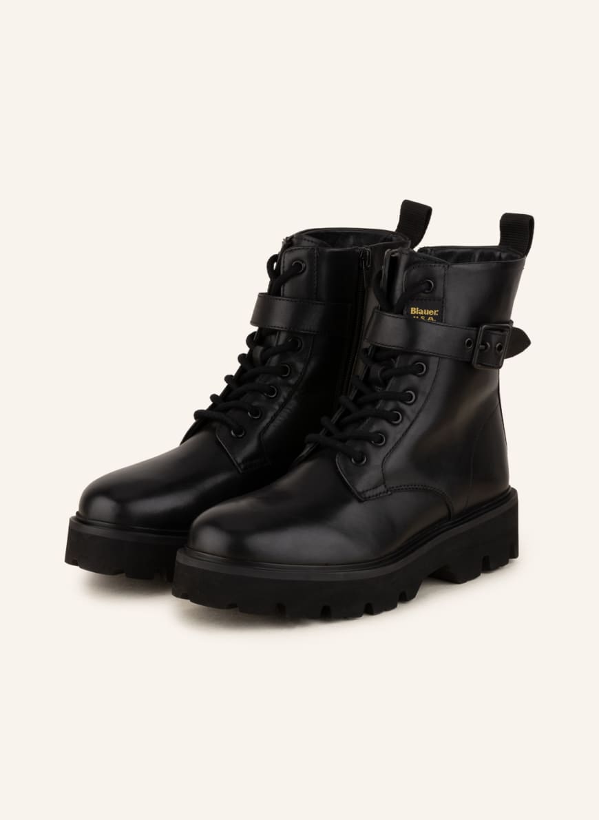 Blauer Lace-up boots, Color: BLACK(Image 1)