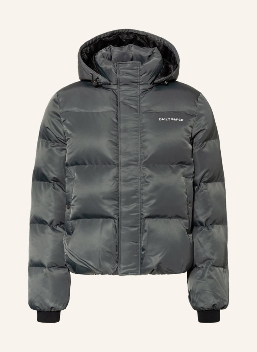 DAILY PAPER Quilted jacket EPUFFA with detachable hood, Color: OLIVE (Image 1)