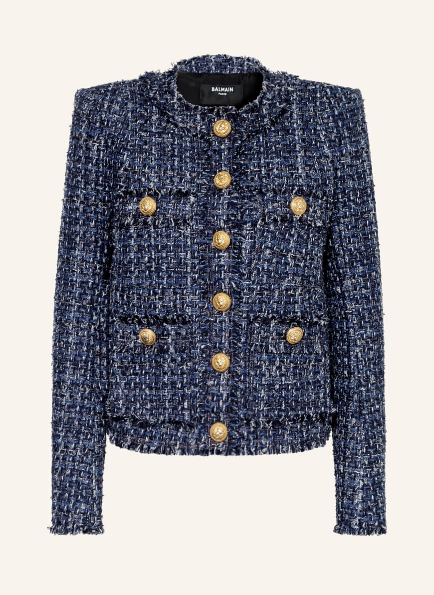 BALMAIN Tweed blazers, Color: DARK BLUE (Image 1)