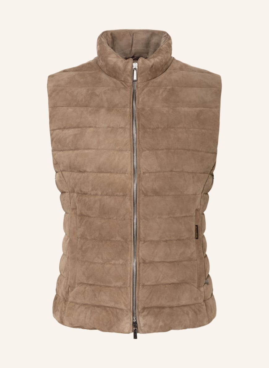 MOORER Leather vest CALAF-UR, Color: LIGHT BROWN (Image 1)