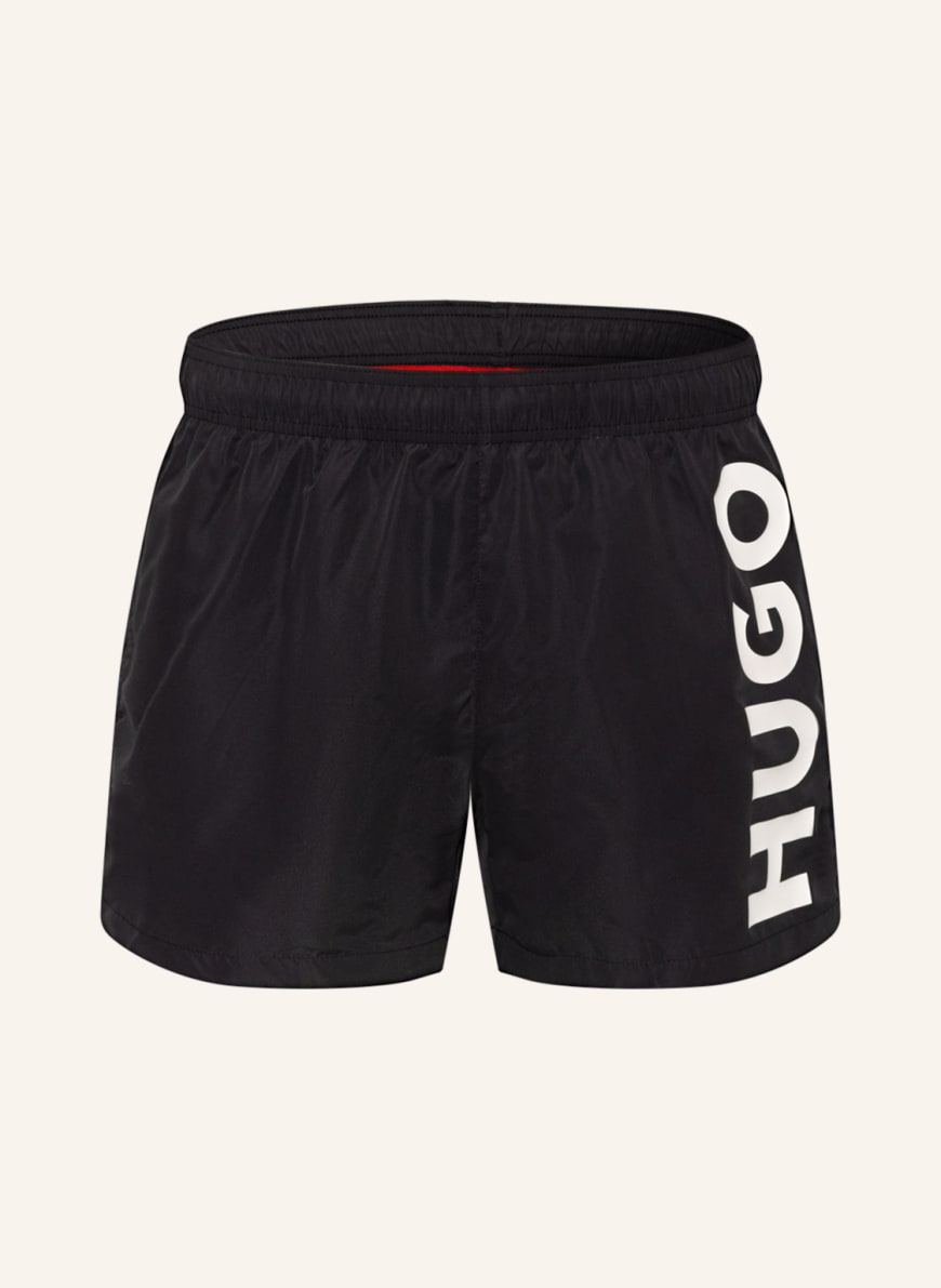 Black hugo boss swim shorts on sale