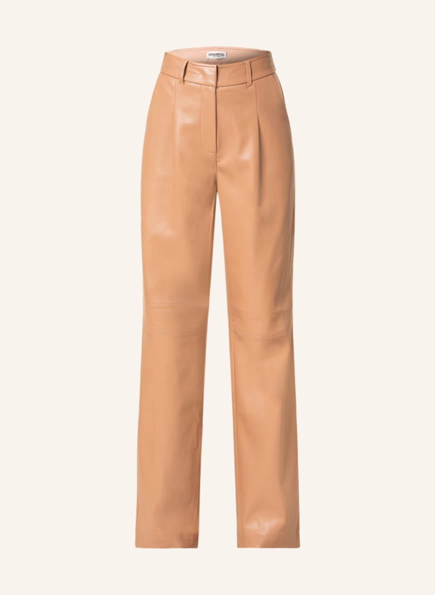 ESSENTIEL ANTWERP Pants CHIPMUNK in leather look, Color: CAMEL(Image 1)