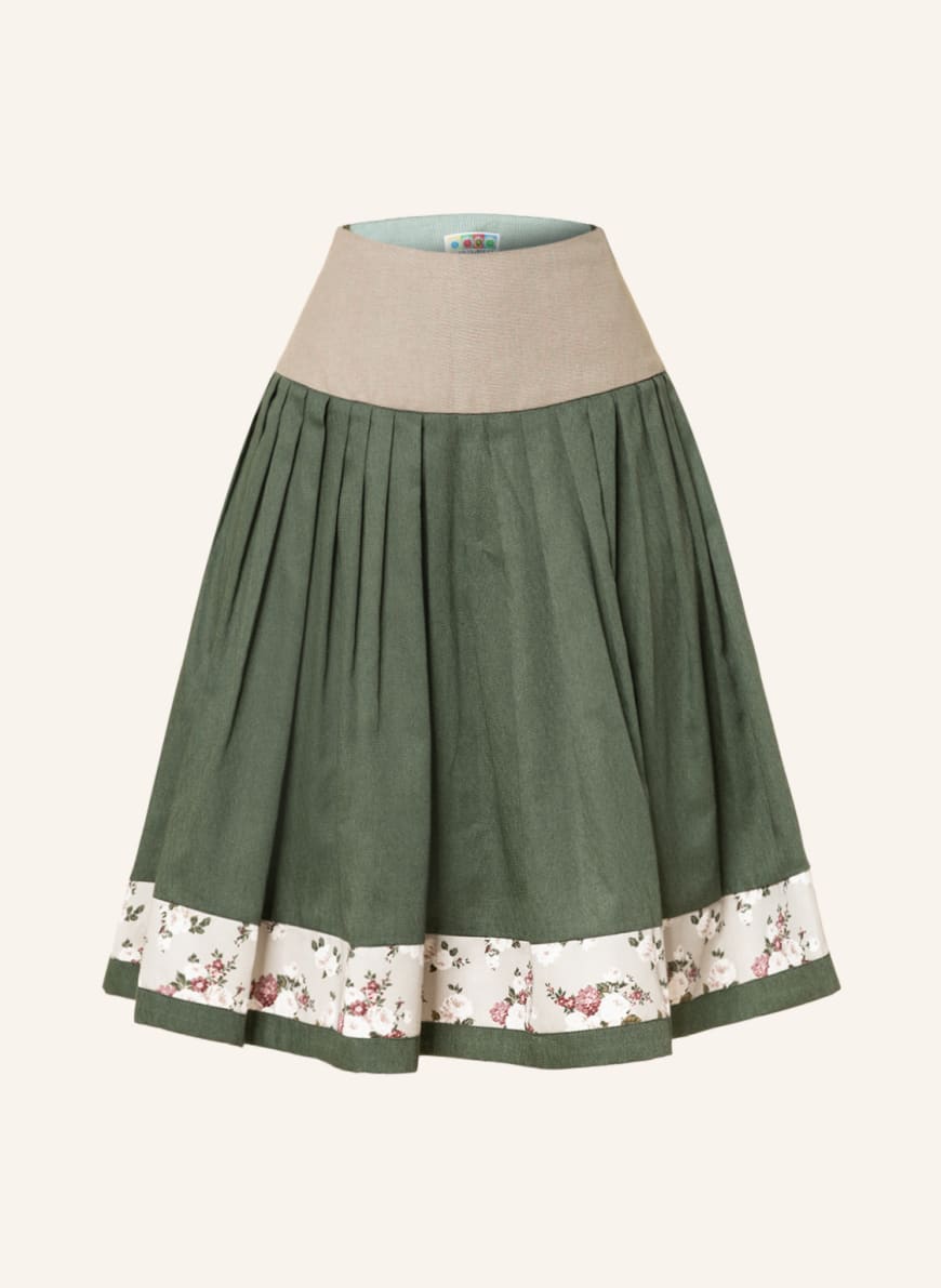BERWIN & WOLFF Trachten skirt, Color: DARK GREEN/ LIGHT BROWN/ DUSKY PINK (Image 1)
