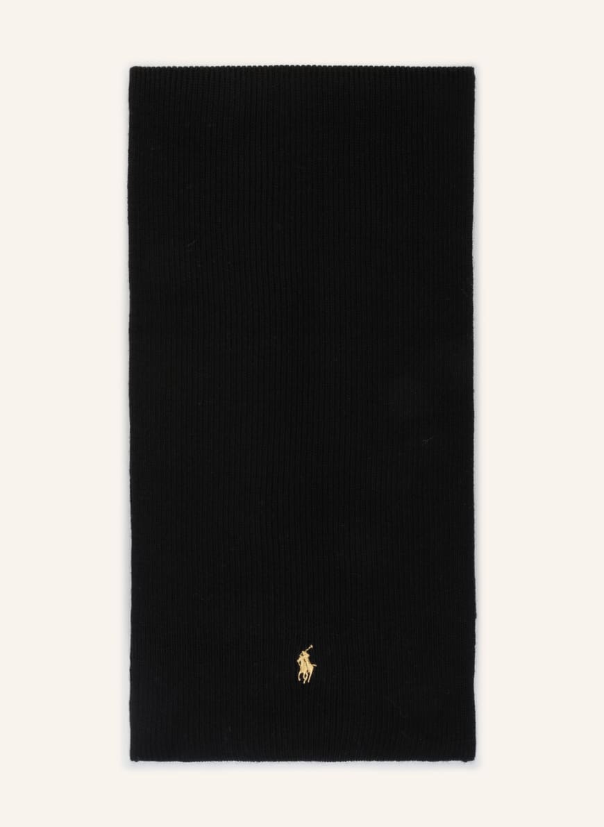 POLO RALPH LAUREN Scarf made of merino wool, Color: BLACK (Image 1)