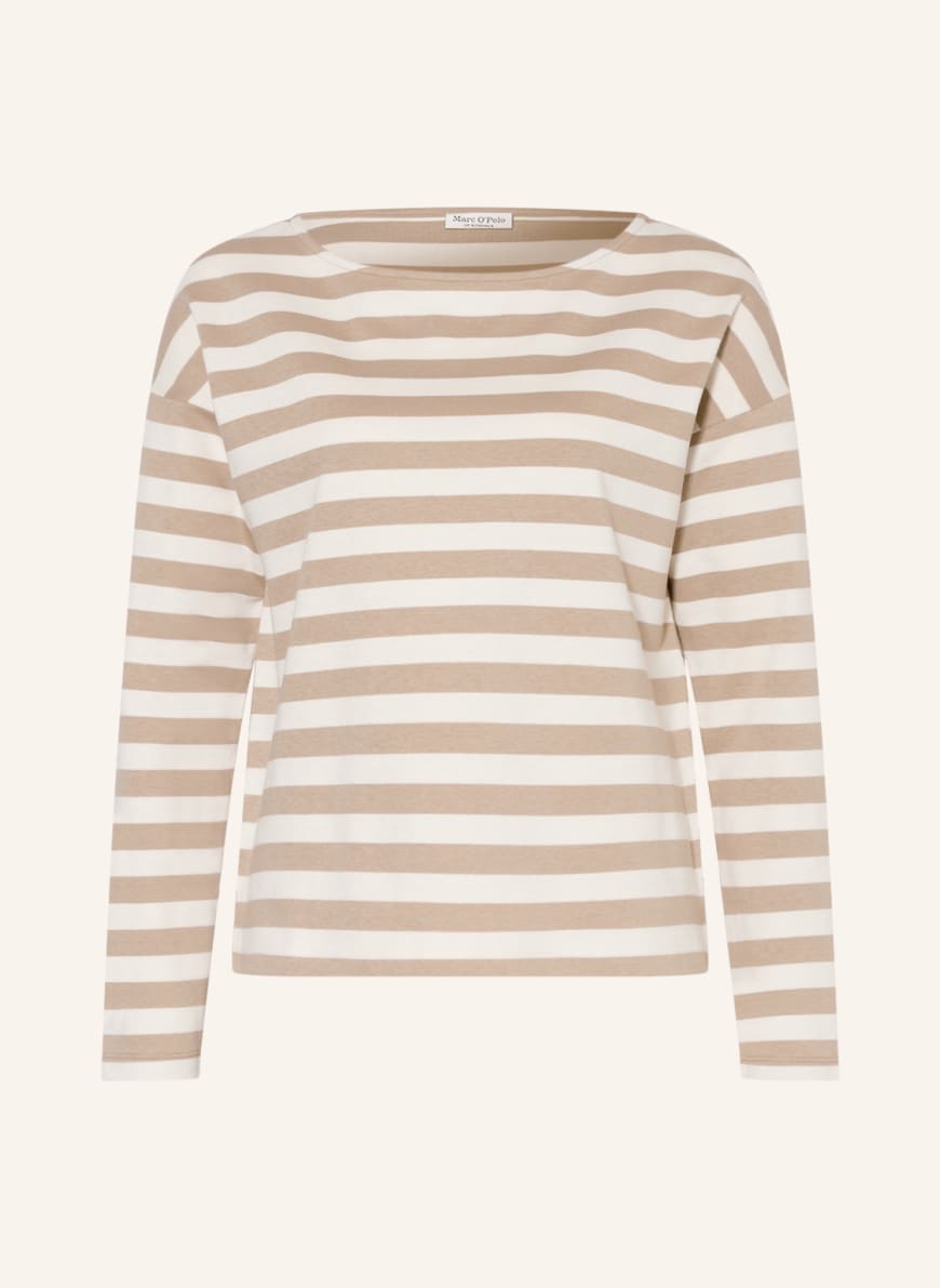 Marc O'Polo Long sleeve shirt , Color: BEIGE/ WHITE(Image 1)