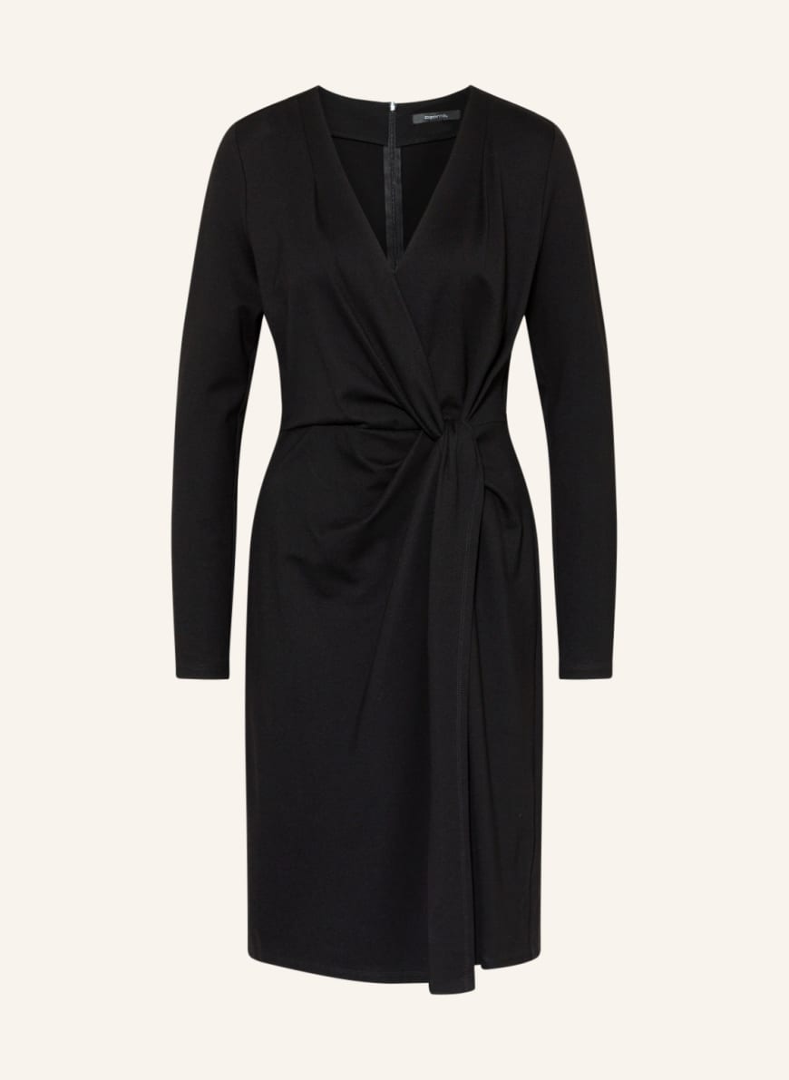 comma Dress in wrap look, Color: BLACK (Image 1)