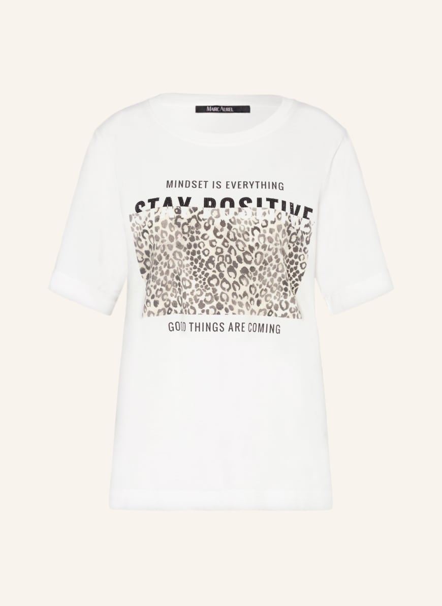 MARC AUREL T-Shirt mit Schmucksteinen, Farbe: WEISS(Bild 1)