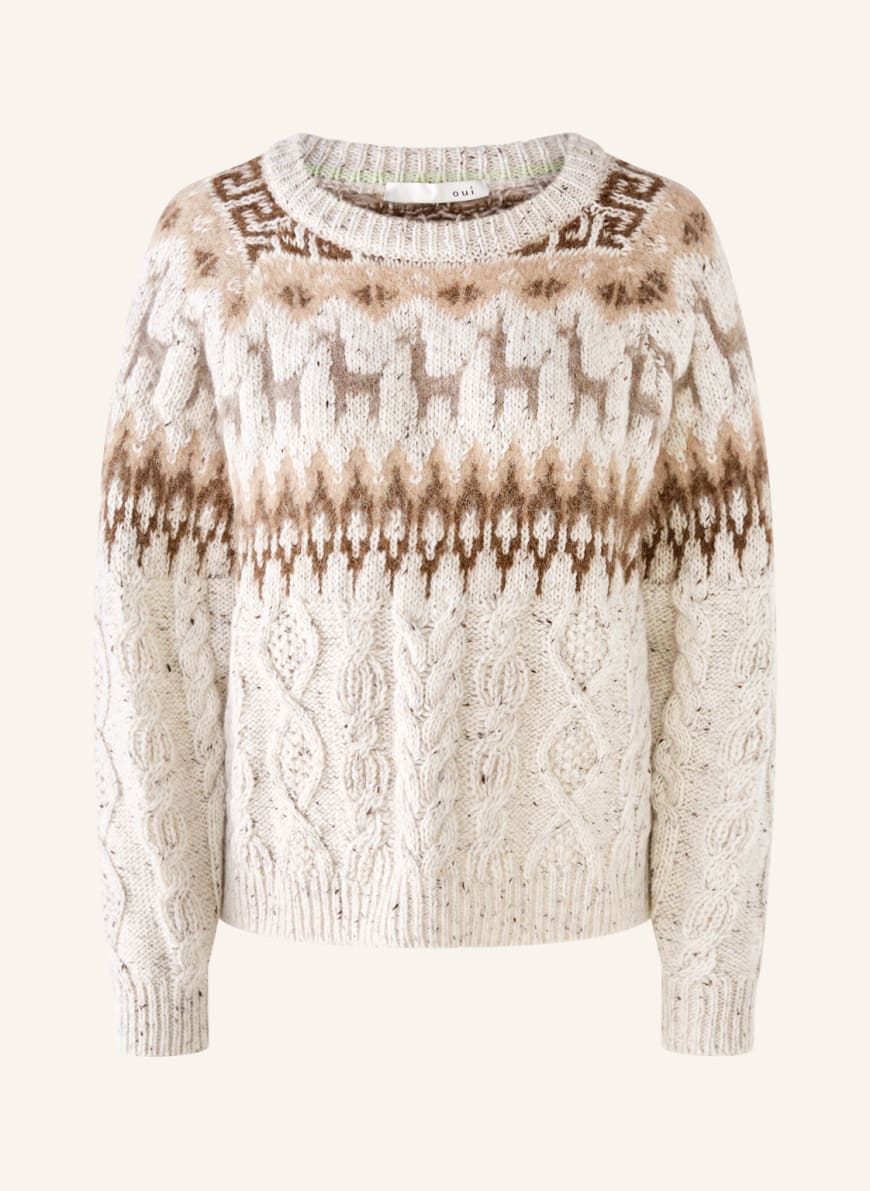 oui Pullover, Farbe: ECRU/ BRAUN/ BEIGE(Bild 1)