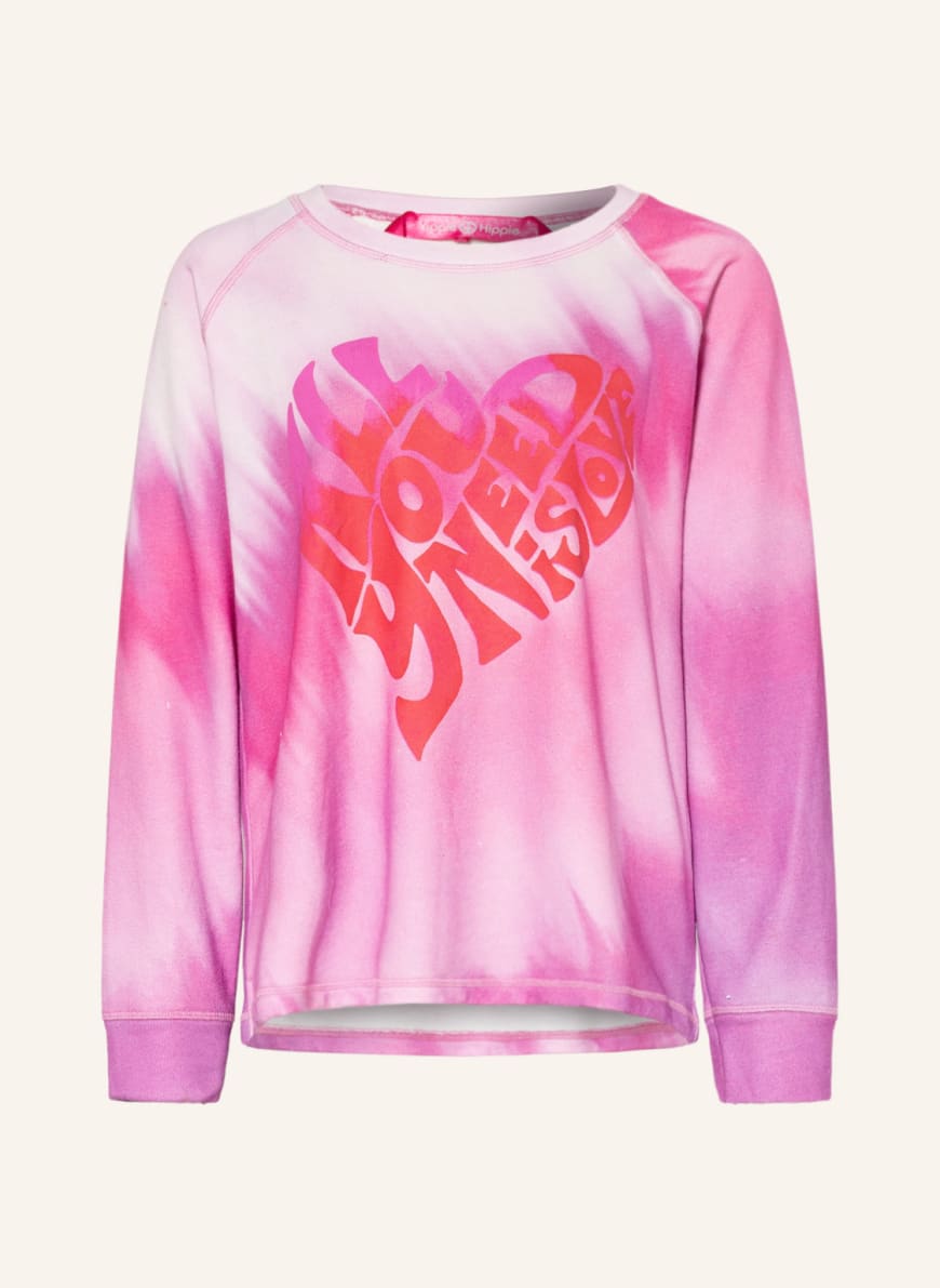 yippie hippie Sweatshirt, Color: PINK/ LIGHT PURPLE(Image 1)