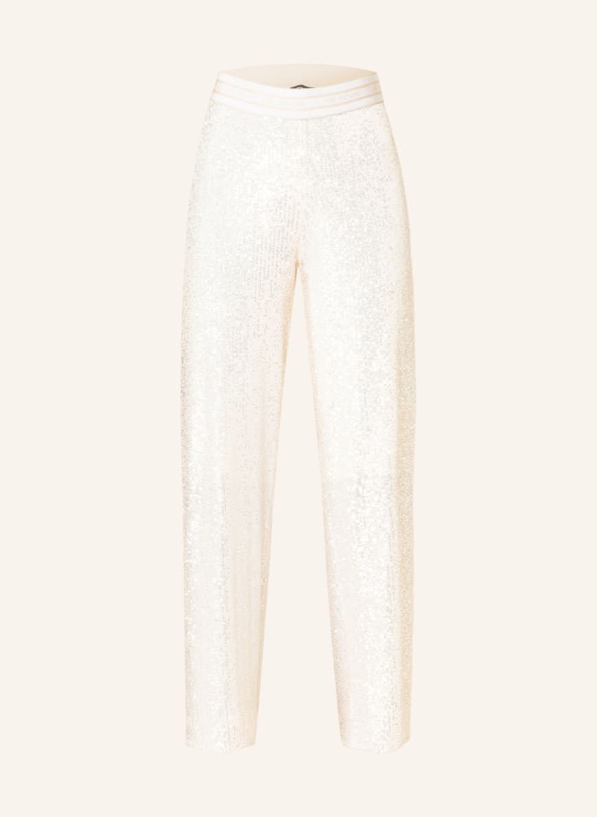 CAMBIO Wide leg trousers ALICE with sequins, Color: ECRU(Image 1)