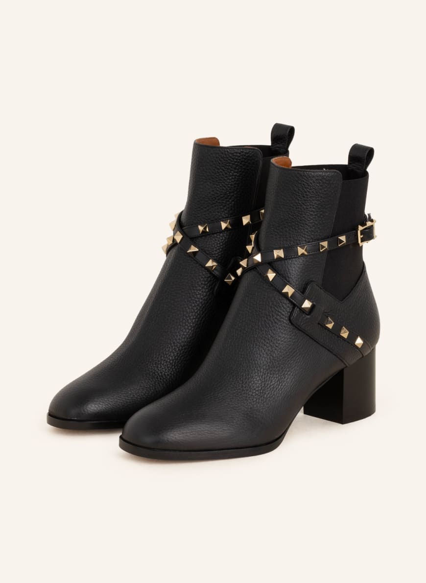 VALENTINO GARAVANI Ankle boots ROCKSTUD with rivets, Color: BLACK (Image 1)