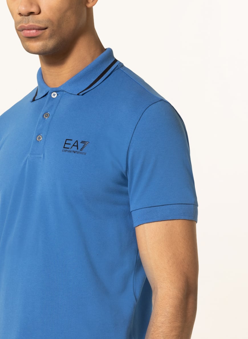 EA7 EMPORIO ARMANI Piqué polo shirt in blue | Breuninger