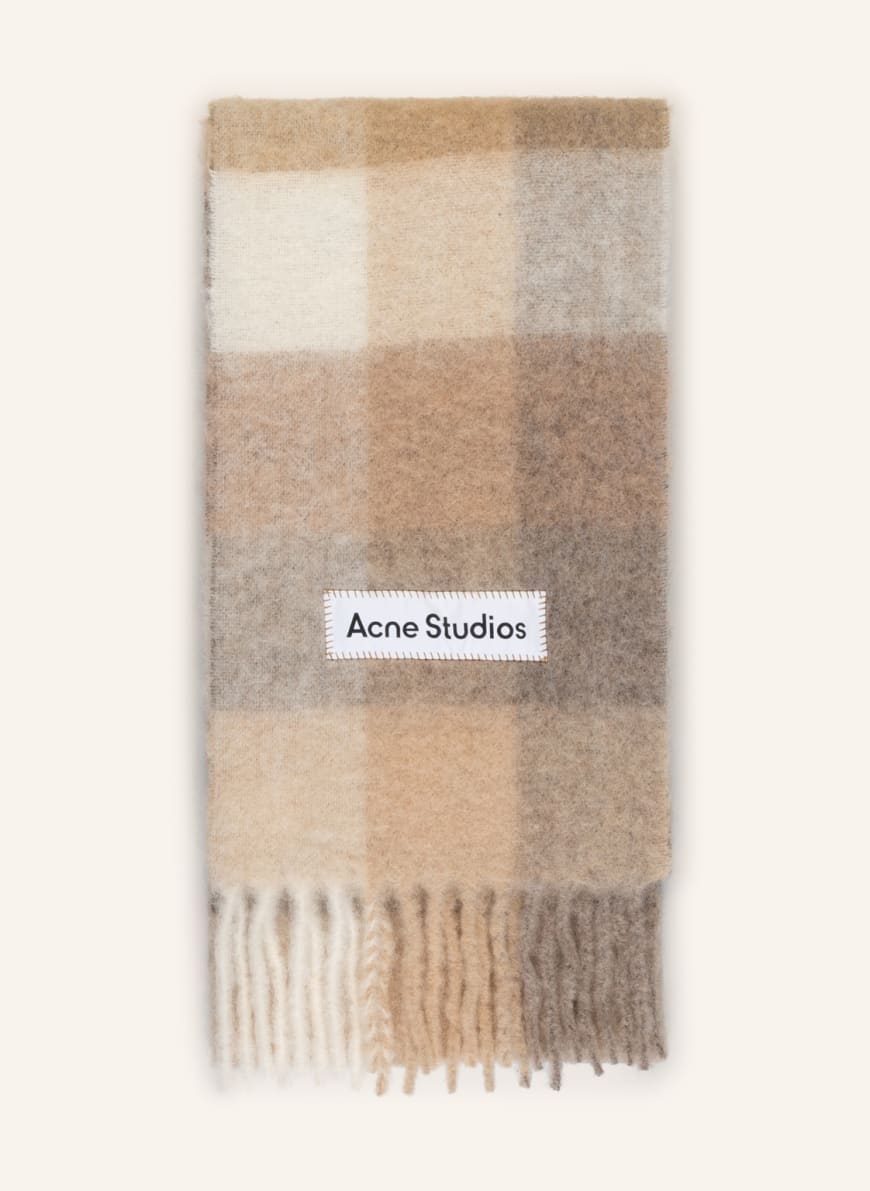 Acne Studios Scarf with alpaca, Color: LIGHT BROWN/ BEIGE/ BROWN(Image 1)