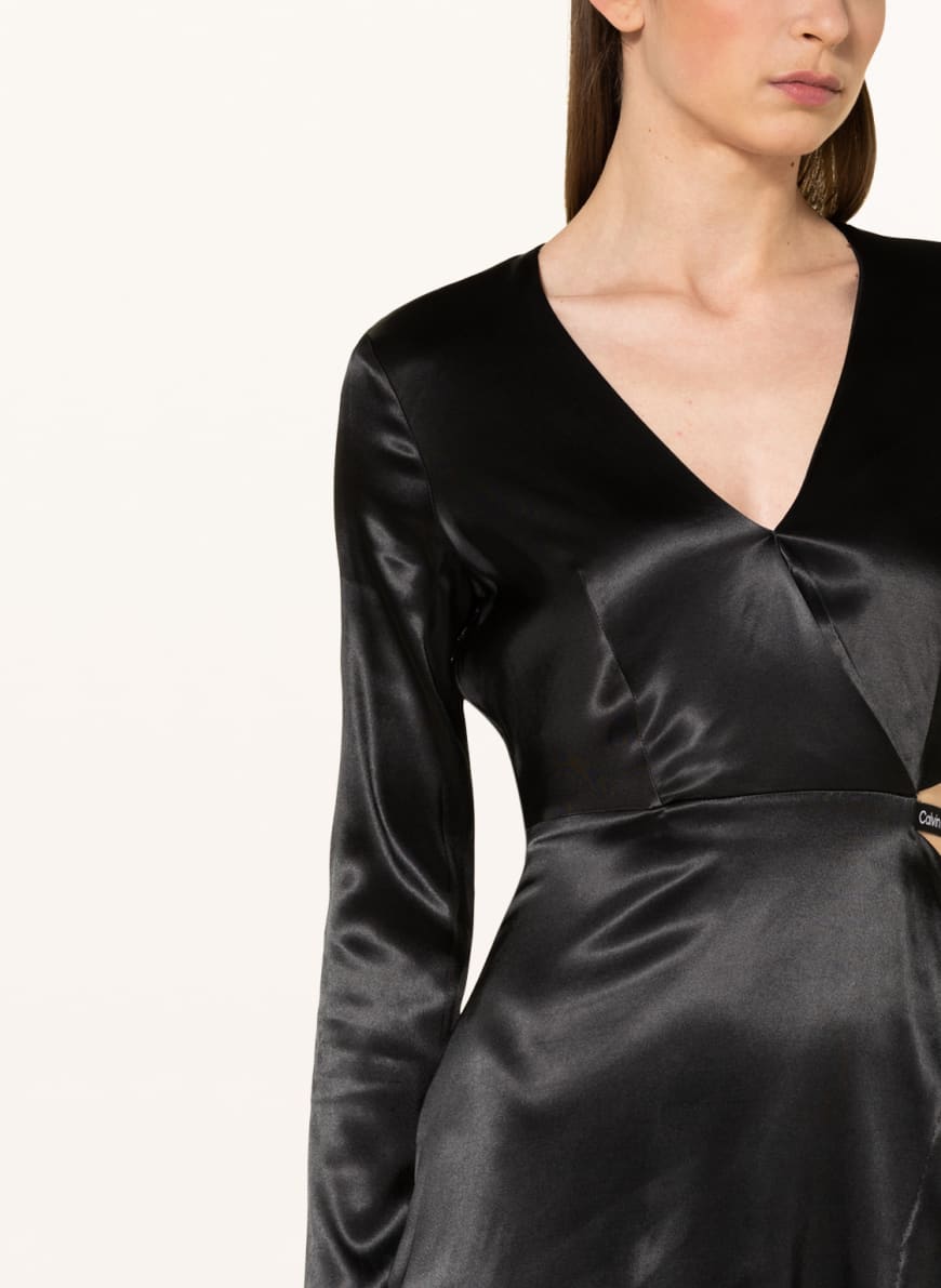 Calvin Klein Jeans Wrap look dress with cut-out in black | Breuninger