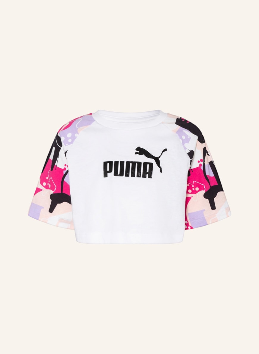 PUMA T-Shirt ESS+ STREET ART, Farbe: WEISS/ SCHWARZ/ PINK(Bild 1)