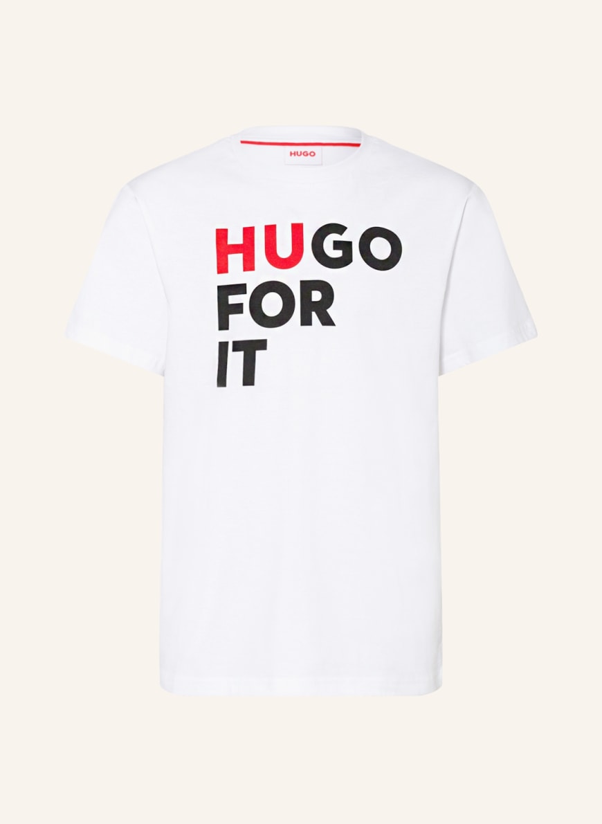 HUGO T-Shirt, Farbe: WEISS/ SCHWARZ/ ROT(Bild 1)