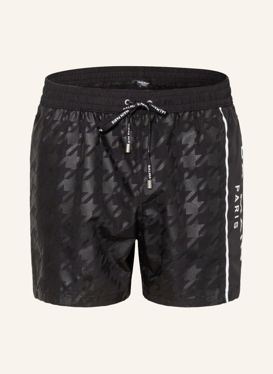 BALMAIN Swim shorts , Color: BLACK/ GRAY(Image 1)