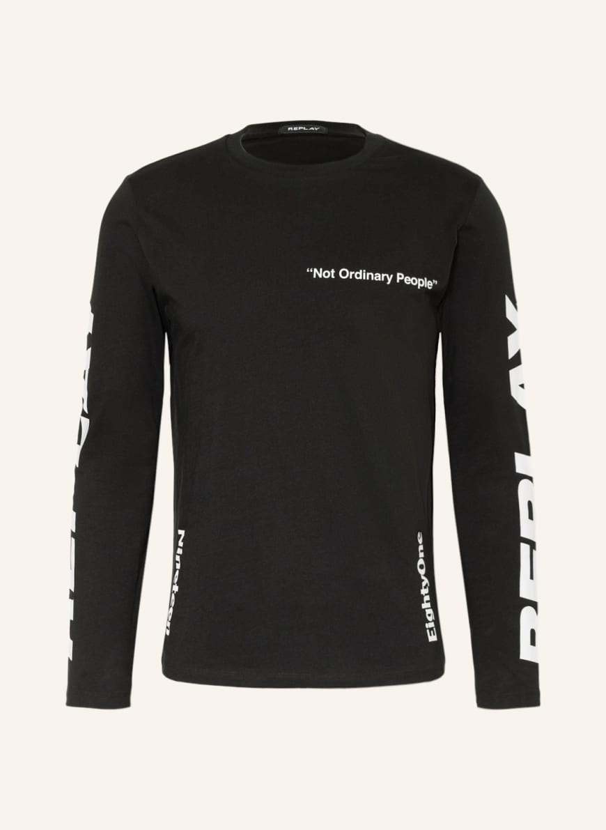 REPLAY Long sleeve shirt, Color: BLACK(Image 1)