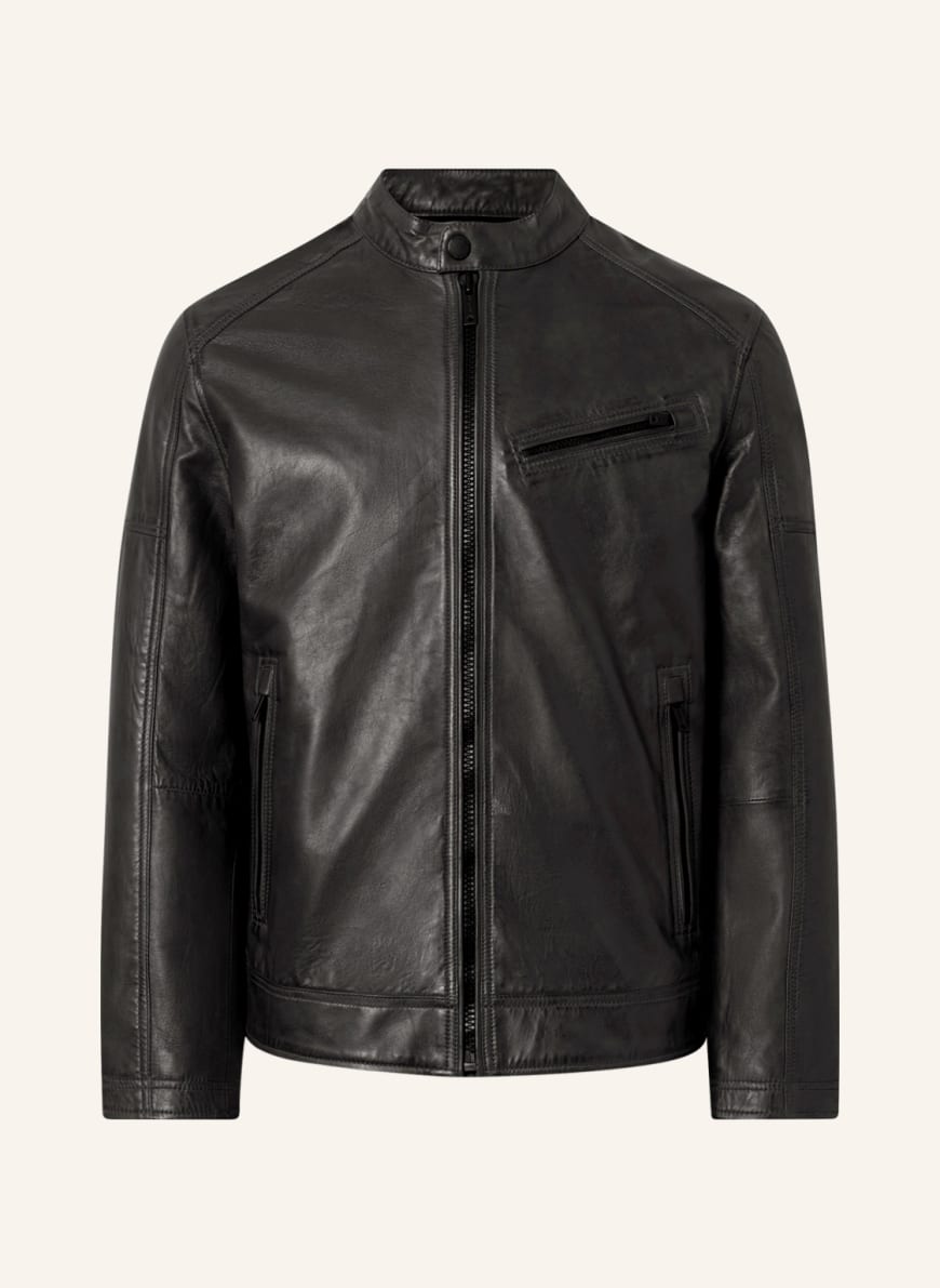 STRELLSON Leather jacket BEXLEY, Color: DARK GRAY(Image 1)