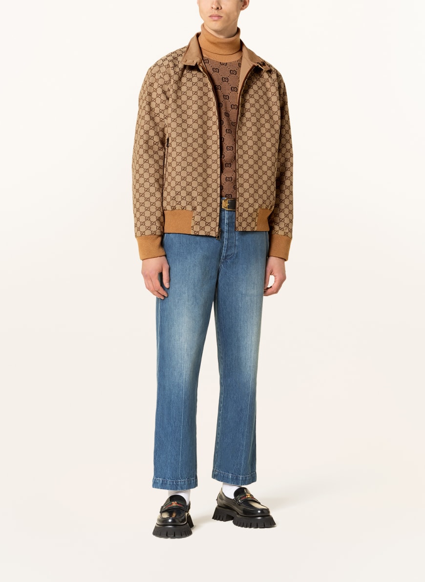 GUCCI Reversible bomber jacket in camel brown