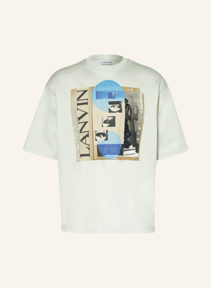 LANVIN Oversized shirt, Color: LIGHT GREEN/ LIGHT BLUE/ BLACK(Image 1)