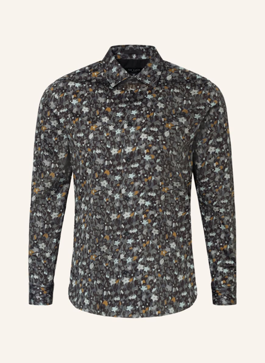 TED BAKER Hemd TORTED Extra Slim Fit, Farbe: GRAU/ HELLGRAU/ DUNKELORANGE(Bild 1)
