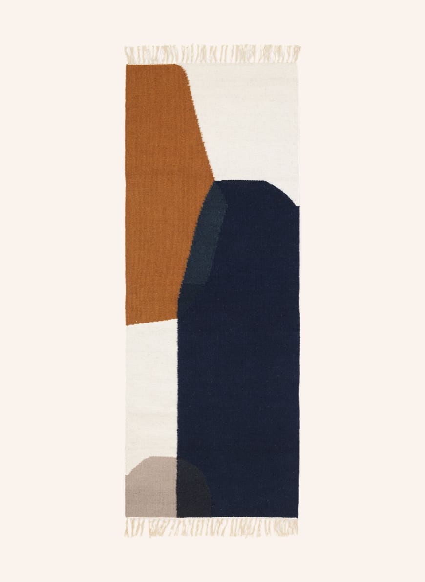 Ferm LIVING Teppich KELIM, Farbe: WEISS/ DUNKELBLAU/ BRAUN(Bild 1)