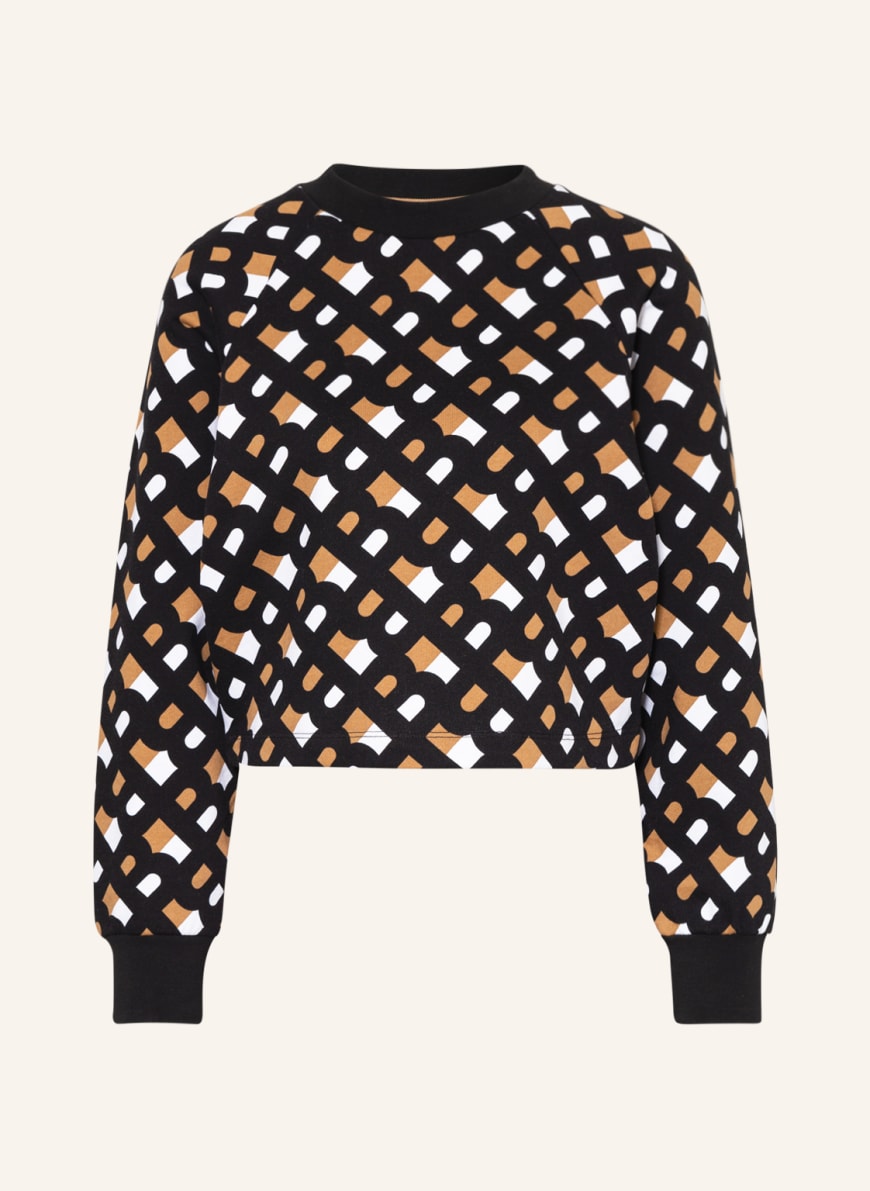 BOSS Cropped sweatshirt EMEAS, Color: BLACK/ WHITE/ BROWN(Image 1)