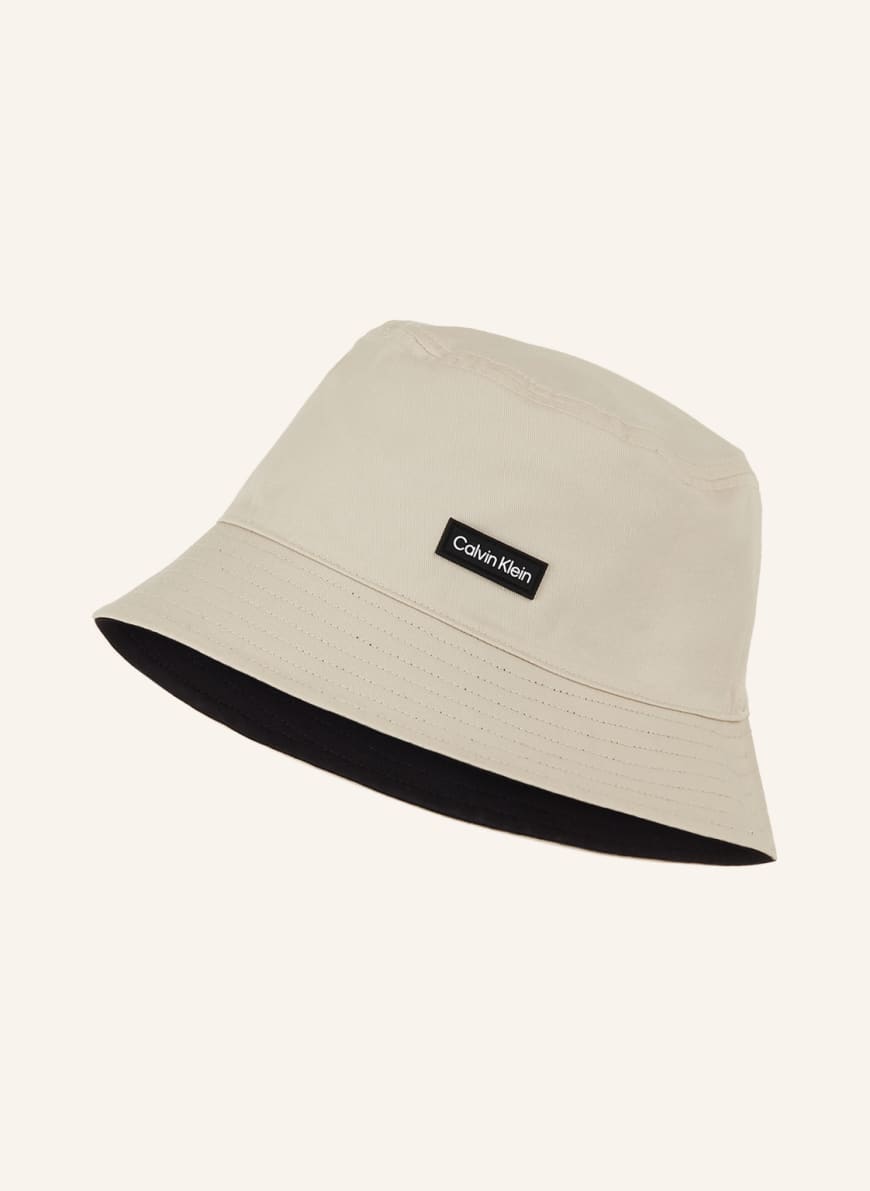 Calvin Klein Reversible bucket hat in black beige