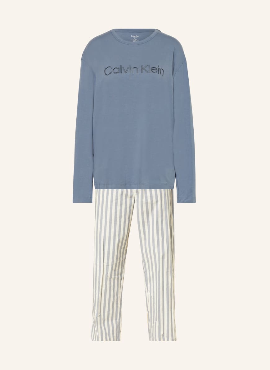 Calvin Klein Pajamas PURE COTTON in blue gray ecru