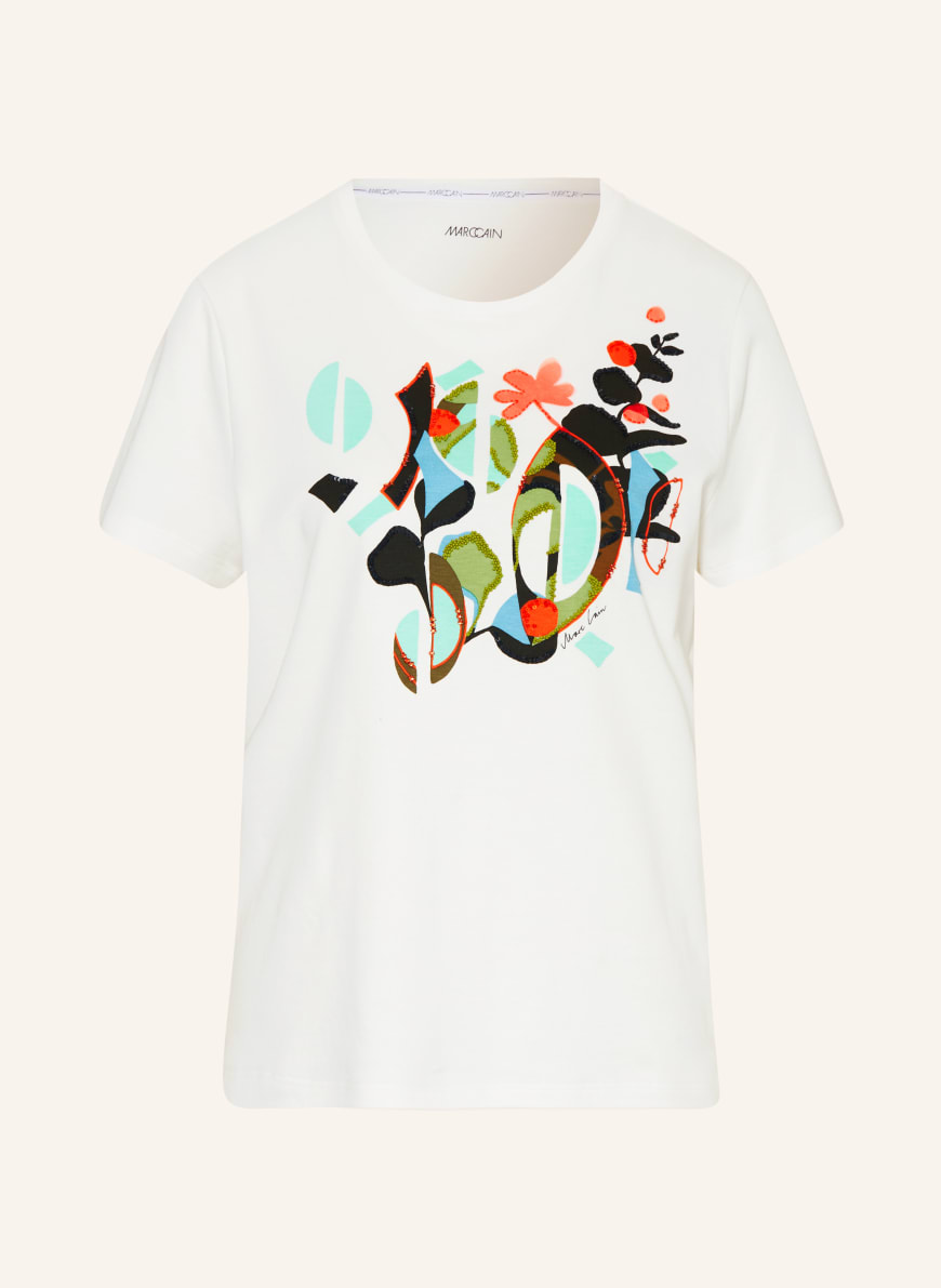 MARC CAIN T-shirt with sequins and decorative beads in 110 off