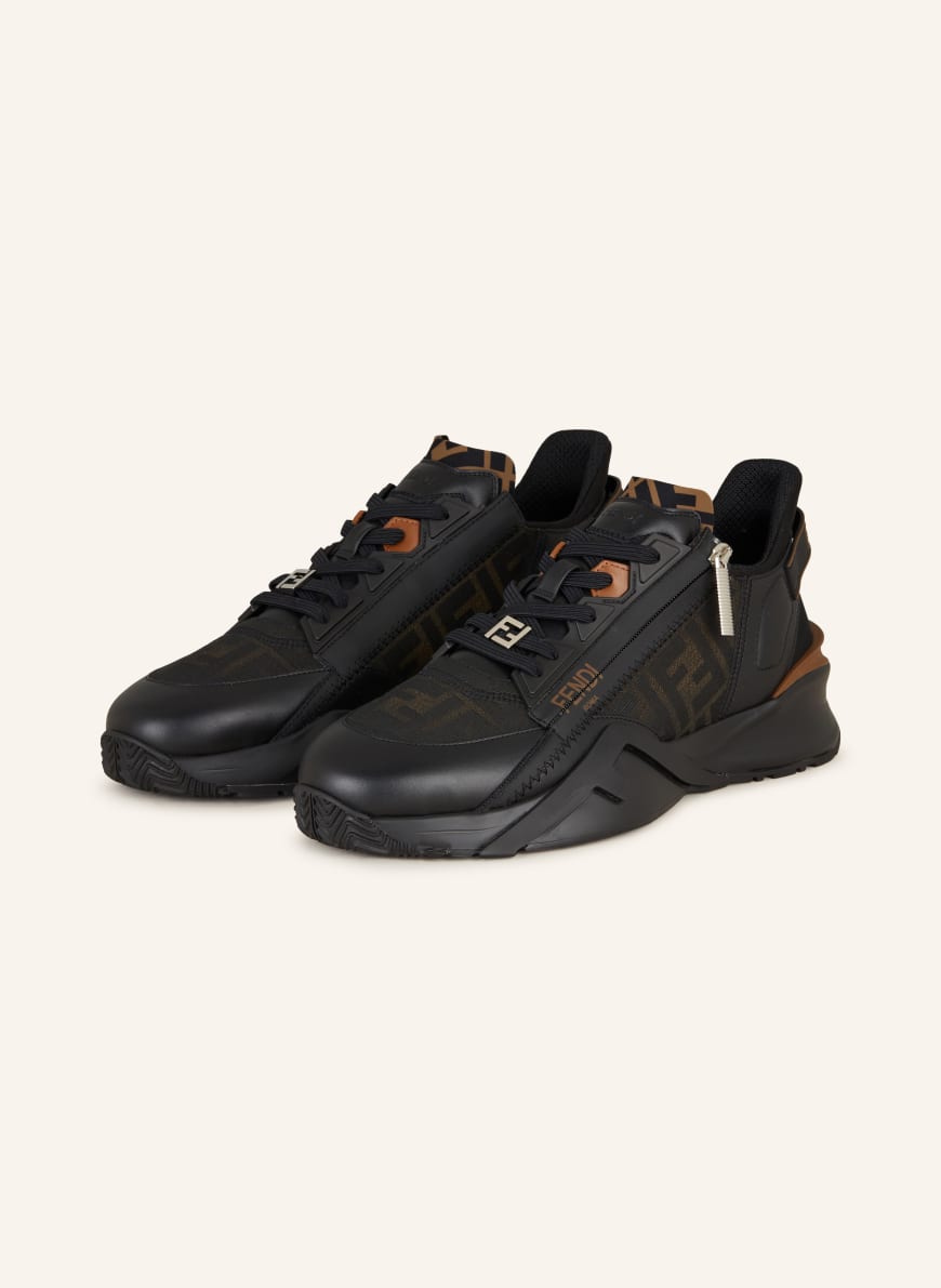 Fendi black and white sneakers best sale