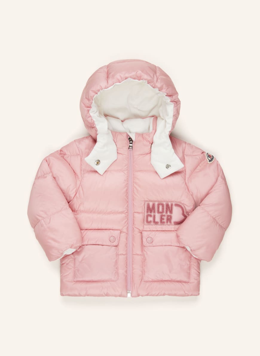 MONCLER enfant Down jacket ABBAYE with removable hood BABY in pink