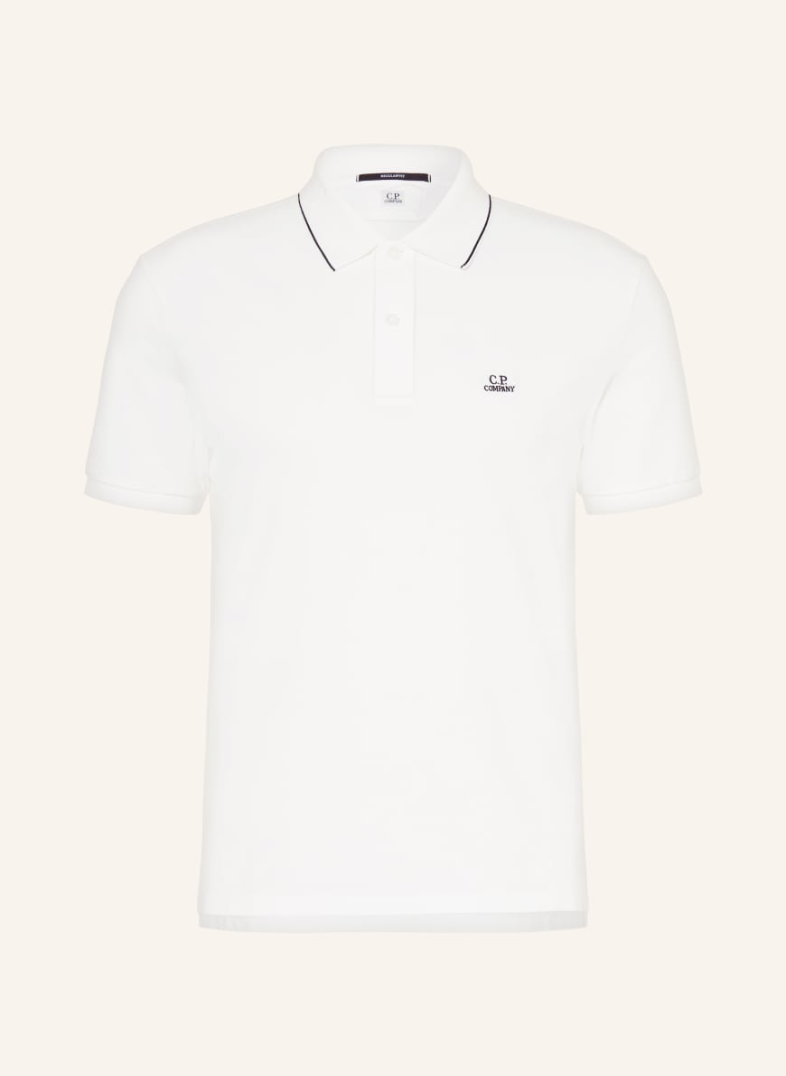 C.P. COMPANY Pique polo shirt regular fit in white