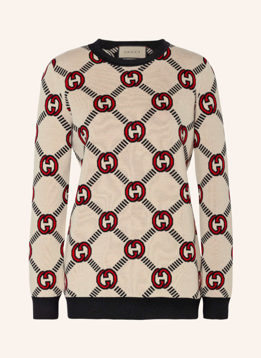 GUCCI Sweater in cream/ black/ red | Breuninger