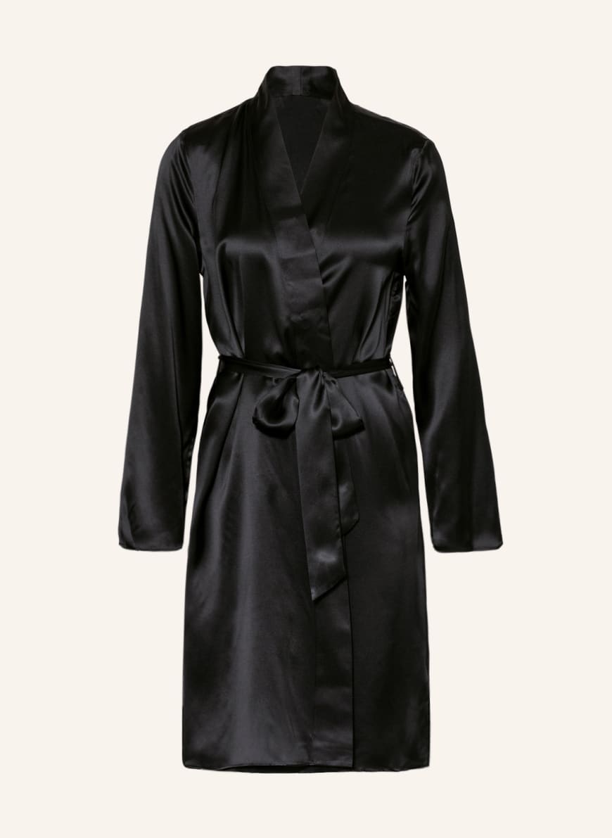 Calvin Klein Women's dressing gown made of silk, Color: BLACK(Image 1)