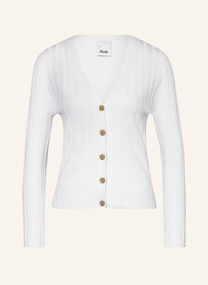 ALLUDE Cardigan in merino wool, Color: WHITE(Image 1)
