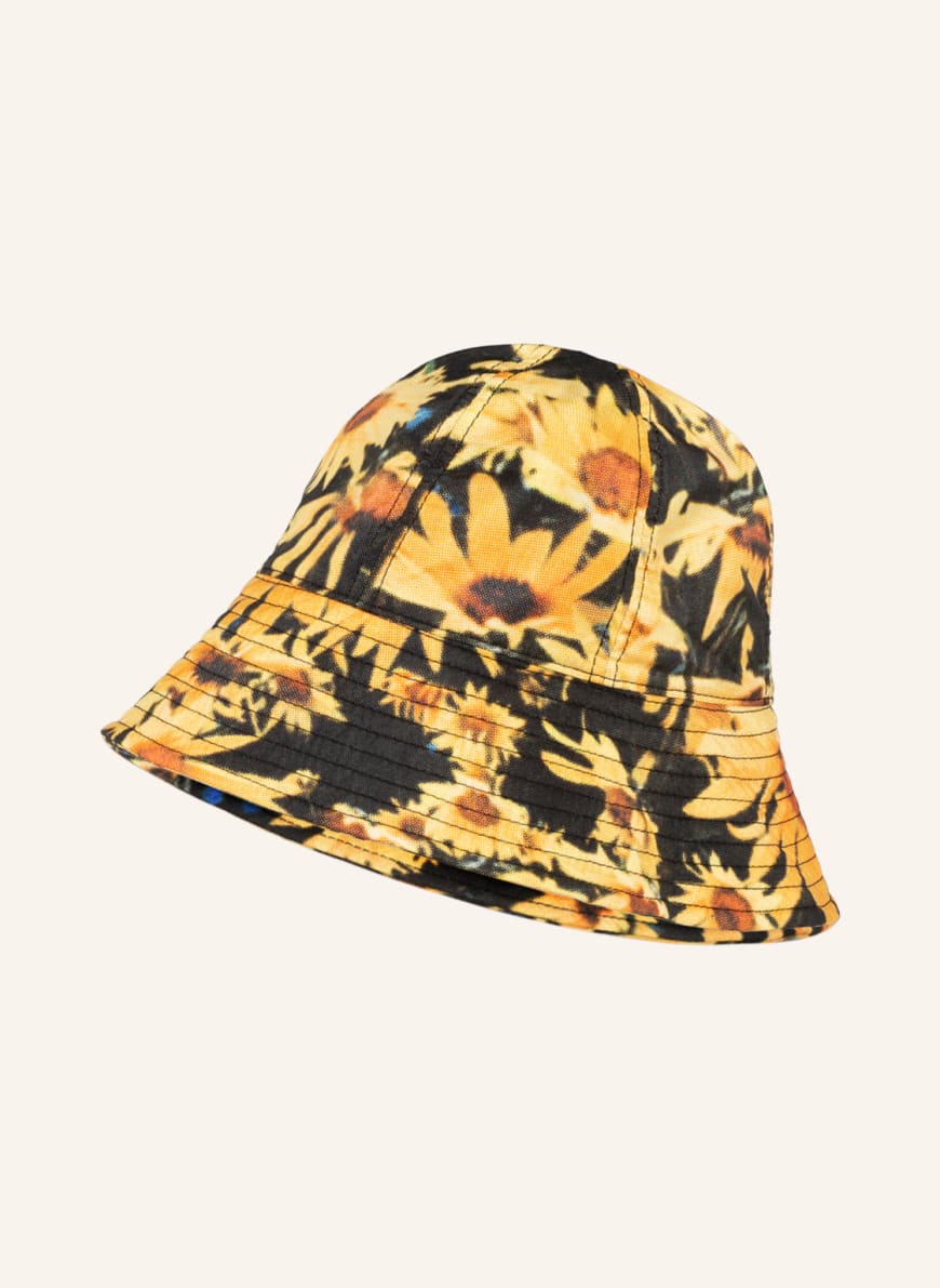 JIL SANDER Bucket-Hat: DUNKELGELB/ SCHWARZ