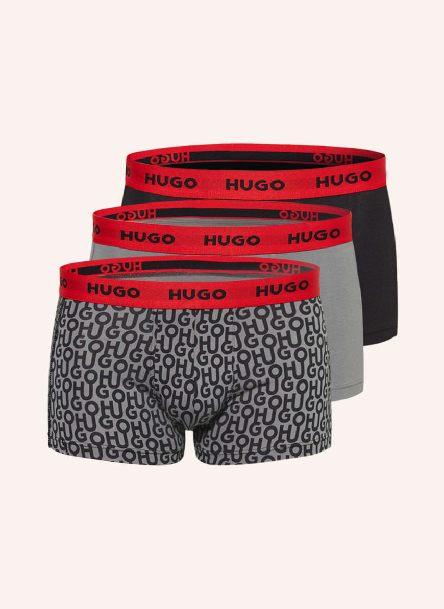 HUGO 3er-Pack Boxershorts TRIPLET DESIGN , Farbe: GRAU/ SCHWARZ(Bild 1)