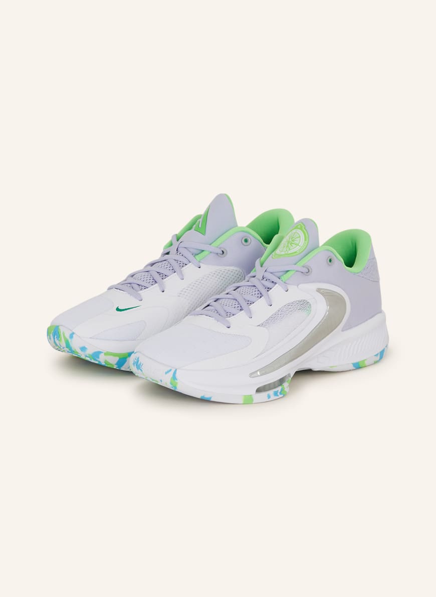 Nike Basketball shoes ZOOM FREAK 4 in white/ neon green | Breuninger