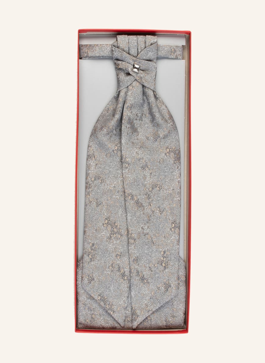 WILVORST Set: Tie and pocket square with decorative gem, Color: SILVER(Image 1)