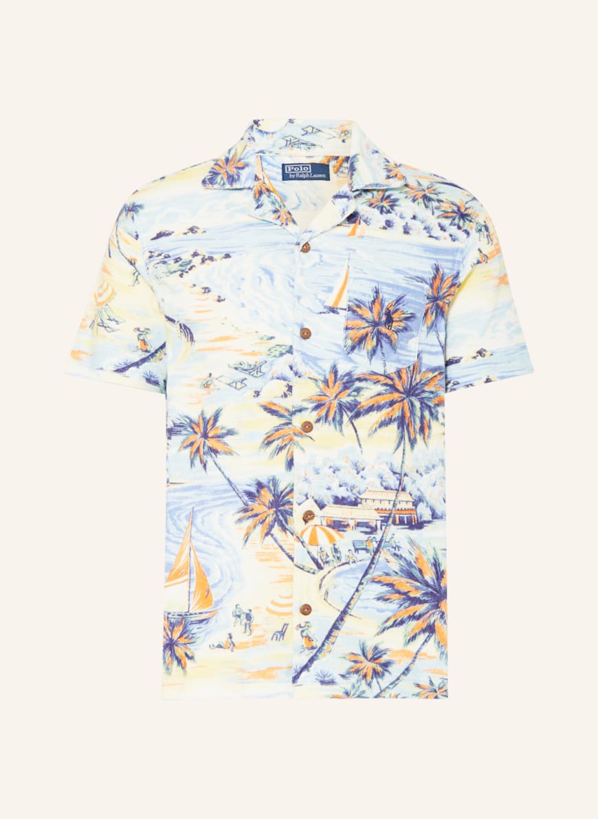 POLO RALPH LAUREN Resort shirt TERRY regular fit made of terry cloth in  blue/ light yellow/ orange | Breuninger