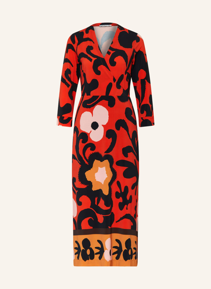 VANILIA Jersey dress with 3/4 sleeves in red/ black/ cognac | Breuninger