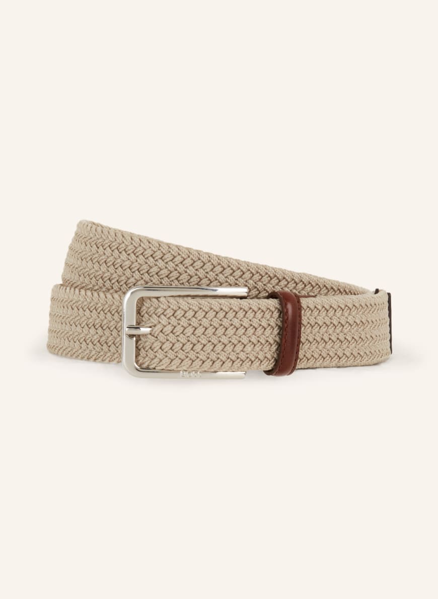 BOSS Flechtgürtel CLORIO: BEIGE/ BRAUN