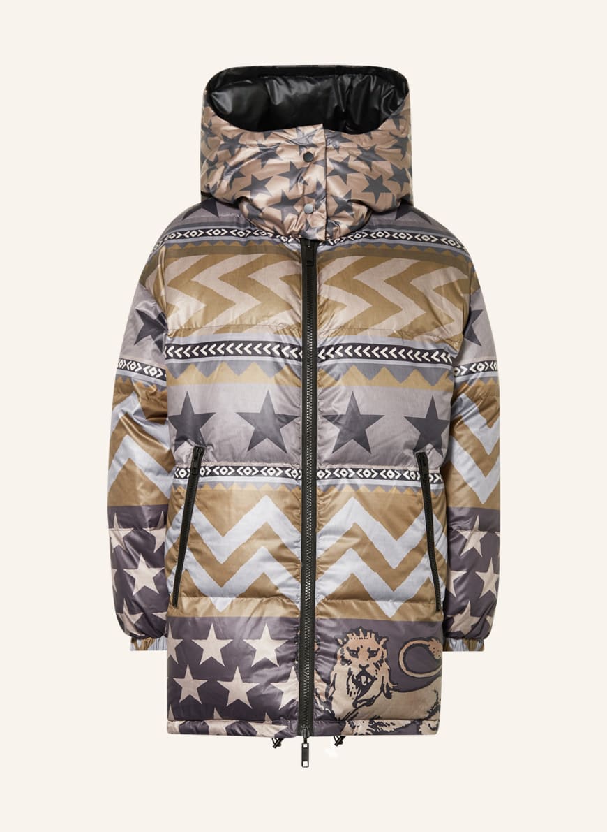 Grace Reversible down jacket in beige/ gray