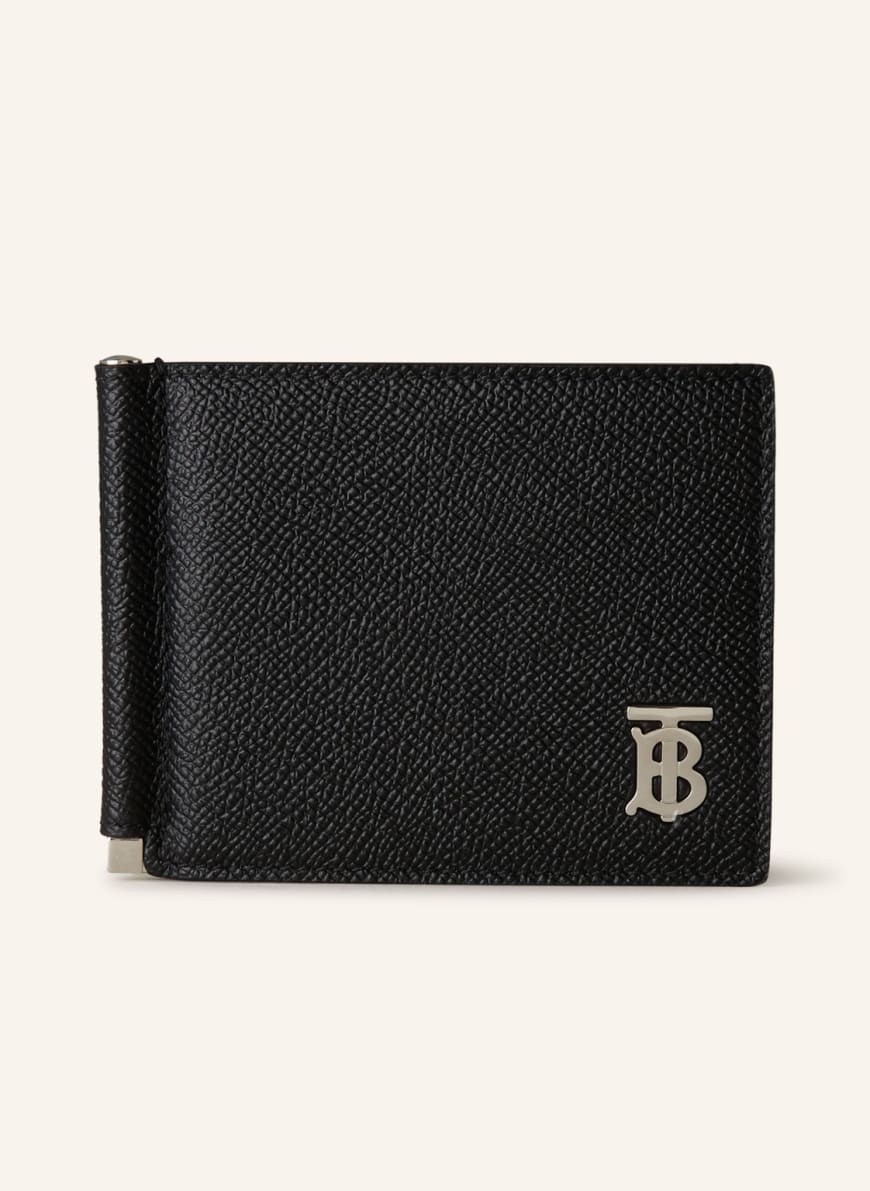 BURBERRY Saffiano card case TB with money clip in black | Breuninger
