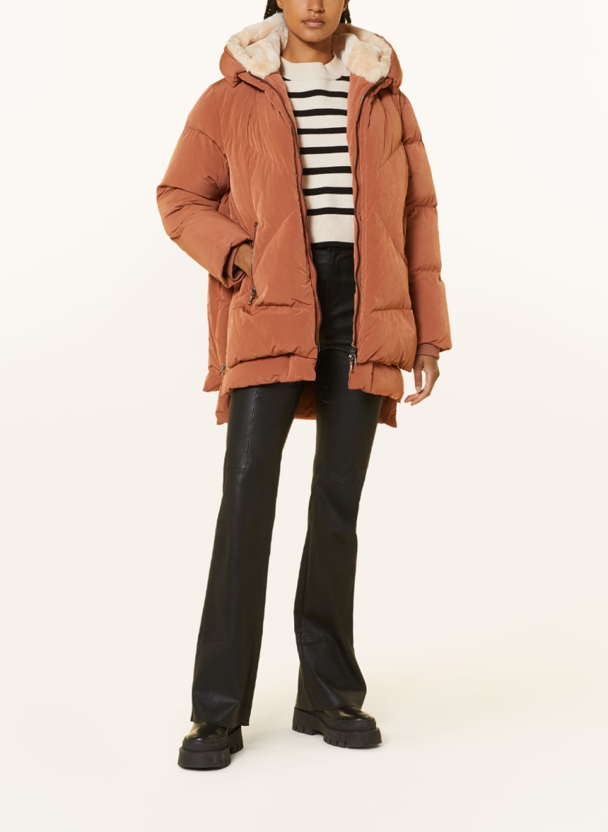 BLONDE No.8 Steppjacke FROST mit Kunstfell in braun