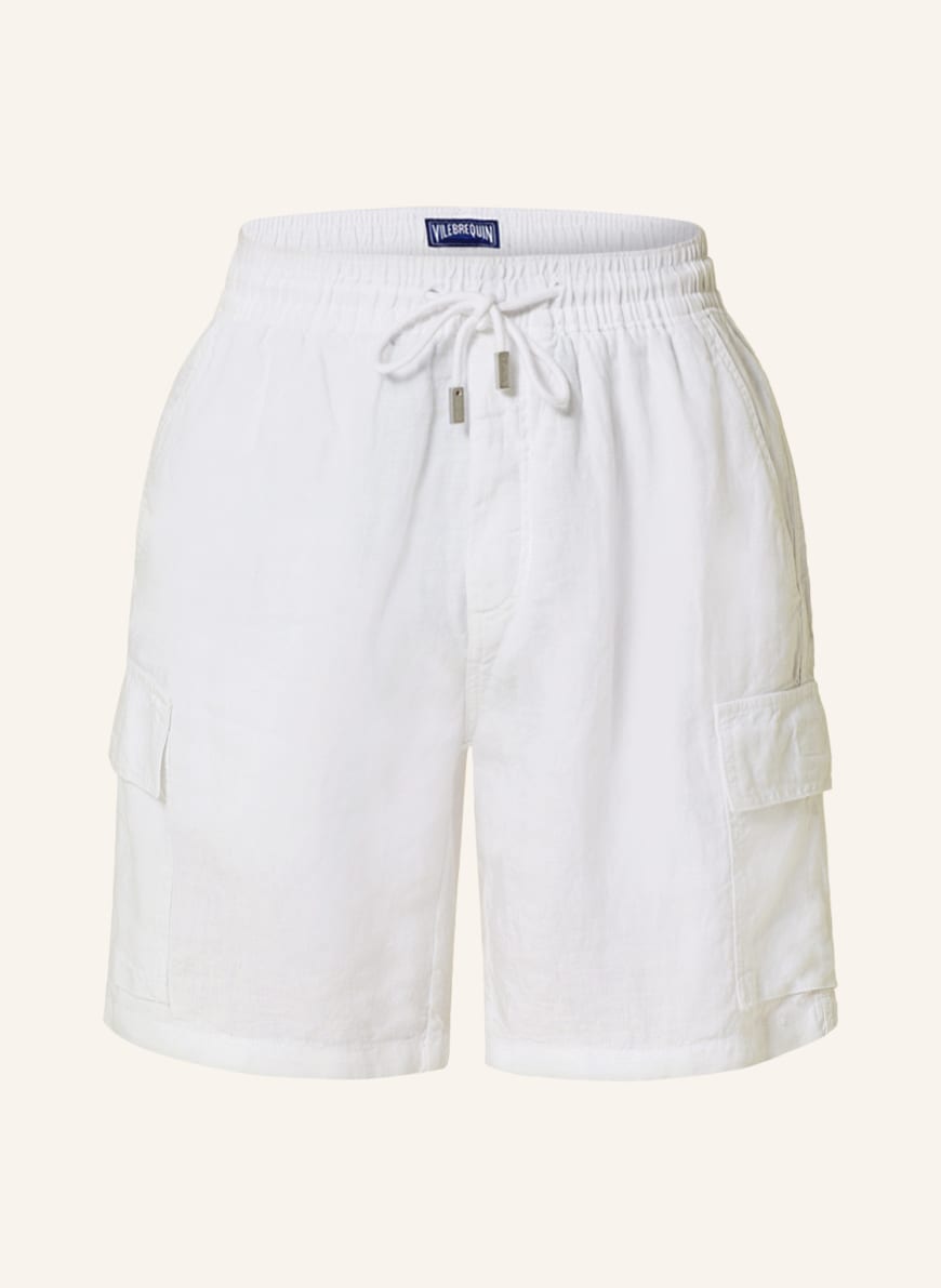 White linen cargo shorts cheap