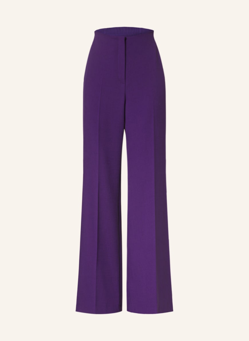 Women Solid Purple Ponte Wide Leg Pants